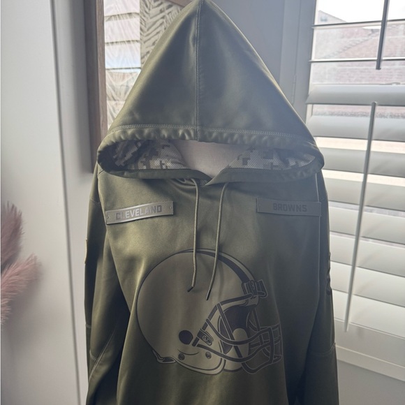 Mens NFL Nike Cleveland Browns Salute to Service Olive Hoodie size XXL - Picture 1 of 8